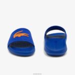 Lacoste מגלשות גומי קרוקו DZ4D0D1915 כחול כתום ba1 גברים - Image 2