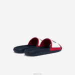 Lacoste מגלשות טריקולור מגומי קרוקו DZ4D0D1896 לבן/צי ואדום 407 גברים - Image 3