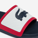 Lacoste מגלשות טריקולור מגומי קרוקו DZ4D0D1896 לבן/צי ואדום 407 גברים - Image 6