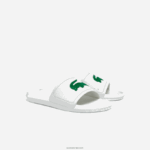 Lacoste מגלשות סינתטיות דוחות מים קרוקו DZ4D0D1819 לבן/ירוק 082 גברים - Image 2