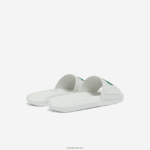 Lacoste מגלשות סינתטיות דוחות מים קרוקו DZ4D0D1819 לבן/ירוק 082 גברים - Image 3