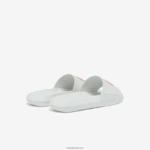 Lacoste מגלשות סינתטיות דוחות מים קרוקו DZ4D0D2702 לבן וורוד בהיר 1y9 נשים - Image 3