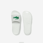 Lacoste מגלשות סינתטיות דוחות מים קרוקו DZ4D0D1819 לבן/ירוק 082 גברים - Image 4