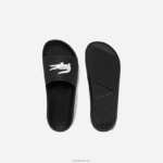 Lacoste מגלשות סינתטיות דוחות מים קרוקו DZ4D0D1821 שחור ולבן 312 גברים - Image 4