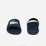 Lacoste מגלשות סינתטיות דוחות מים קרוקו DZ4D0D1820 נייבי ולבן 092 גברים - Image 5