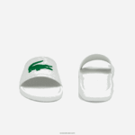 Lacoste מגלשות סינתטיות דוחות מים קרוקו DZ4D0D1819 לבן/ירוק 082 גברים - Image 5