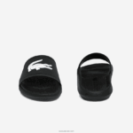 Lacoste מגלשות סינתטיות דוחות מים קרוקו DZ4D0D1821 שחור ולבן 312 גברים - Image 5