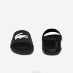 Lacoste מגלשות סינתטיות דוחות מים קרוקו DZ4D0D2701 שחור ולבן 312 נשים - Image 5
