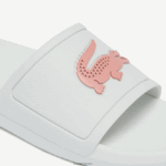 Lacoste מגלשות סינתטיות דוחות מים קרוקו DZ4D0D2702 לבן וורוד בהיר 1y9 נשים - Image 5