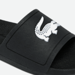 Lacoste מגלשות סינתטיות דוחות מים קרוקו DZ4D0D1821 שחור ולבן 312 גברים - Image 6