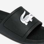Lacoste מגלשות סינתטיות דוחות מים קרוקו DZ4D0D2701 שחור ולבן 312 נשים - Image 6