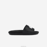 Lacoste מגלשות סינתטיות דוחות מים קרוקו DZ4D0D2701 שחור ולבן 312 נשים