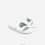 Lacoste מגלשות סינתטיות קרוקו DZ4D0D1768 לבן/ירוק 082 גברים - Image 2