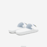 Lacoste מגלשות סינתטיות קרוקו DZ4D0D1768 לבן/ירוק 082 גברים - Image 3