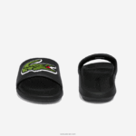 Lacoste מגלשות סינתטיות קרוקו DZ4D0D1808 שחור וירוק 1b4 גברים - Image 5