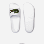Lacoste מגלשות סינתטיות קרוקו DZ4D0D1809 לבן/ירוק 082 גברים - Image 4