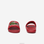 Lacoste מגלשות סינתטיות קרוקו DZ4D0D1810 אדום ירוק t2q גברים - Image 4