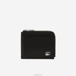 Lacoste מחזיק כרטיס רוכסן עם כיתוב ניגודי DZ4D0D2134 שחור 000 גברים