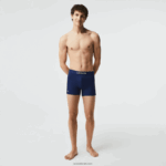 Lacoste מטען רשת טכנית נושמת DZ4D0D1556 כחול כהה צעקני צהוב 39n גברים