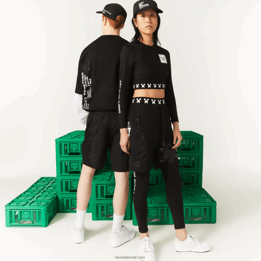 Lacoste מכנס ברמודה ניילון live x minecraft DZ4D0D1634 שחור 031 גברים - Image 3