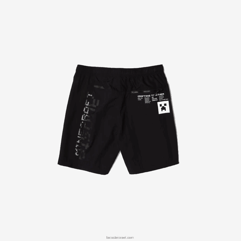 Lacoste מכנס ברמודה ניילון live x minecraft DZ4D0D1634 שחור 031 גברים - Image 6