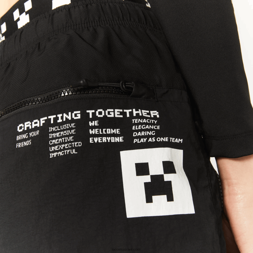 Lacoste מכנס ברמודה ניילון live x minecraft DZ4D0D1634 שחור 031 גברים - Image 9