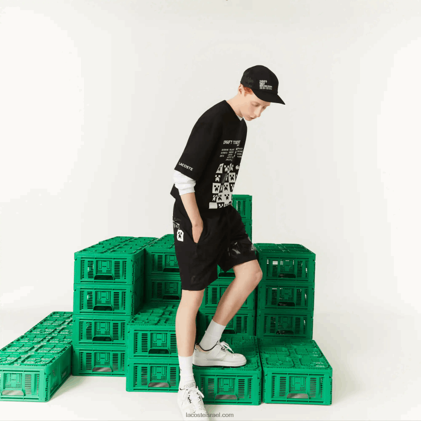 Lacoste מכנס ברמודה ניילון live x minecraft DZ4D0D1634 שחור 031 גברים - Image 10