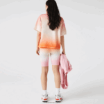 Lacoste מכנסי אופני שיפוע ספורט קיץ DZ4D0D2661 ורוד לבן כתום dfk נשים - Image 3