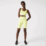 Lacoste מכנסי אופניים ספורטיביים DZ4D0D2655 ירוק צהוב צעקני bzc נשים