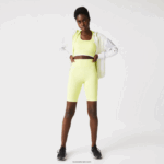 Lacoste מכנסי אופניים ספורטיביים DZ4D0D2655 ירוק צהוב צעקני bzc נשים - Image 5