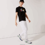 Lacoste מכנסי אימונית מבד קל משקל DZ4D0D549 לבן 001 גברים
