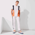 Lacoste מכנסי אימונית ממותגי ספורט DZ4D0D1120 לבן כתום כחול כהה asr גברים - Image 2
