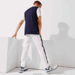 Lacoste מכנסי אימונית ממותגי ספורט DZ4D0D1120 לבן כתום כחול כהה asr גברים - Image 3
