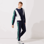 Lacoste מכנסי אימונית ממותגי ספורט DZ4D0D1121 כחול כהה לבן ירוק fx3 גברים