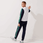 Lacoste מכנסי אימונית ממותגי ספורט DZ4D0D1121 כחול כהה לבן ירוק fx3 גברים - Image 3