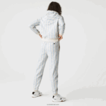 Lacoste מכנסי אימונית צמר בעיצוב מונוגרמה חי DZ4D0D2574 לבן כחול dpq נשים - Image 3