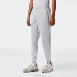 Lacoste מכנסי אימונית של אימונית בגזרת כותנה מחוסמת בגזרה דקיקה DZ4D0D1006 chine אפור cca גברים - Image 2