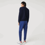 Lacoste מכנסי אימונית של אימונית בגזרת כותנה מחוסמת בגזרה דקיקה DZ4D0D1140 כחול chine hjd גברים - Image 3