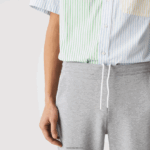 Lacoste מכנסי אימונית של אימונית בגזרת כותנה מחוסמת בגזרה דקיקה DZ4D0D1005 אפור chine 4jv גברים - Image 4