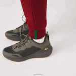 Lacoste מכנסי אימונית של אימונית בגזרת כותנה מחוסמת בגזרה דקיקה DZ4D0D1007 בורדו ypw גברים - Image 6