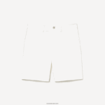 Lacoste מכנסי ברמודה מכותנה בכושר רגיל DZ4D0D1618 לבן 001 גברים - Image 5