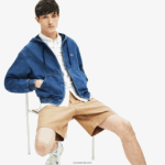 Lacoste מכנסי ברמודה מכותנה בכושר רגיל DZ4D0D1620 בז' 02s גברים