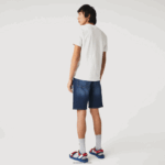 Lacoste מכנסי ברמודה מכותנה ג'ינס נמתחת בגזרה דקיקה DZ4D0D1644 כחול mk9 גברים - Image 3