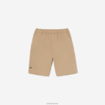 Lacoste מכנסי ברמודה מכותנה קלים משקל DZ4D0D3107 בז' wu7 בנים - Image 4