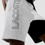 Lacoste מכנסי ברמודה קצרים בצבע בלוק צמר DZ4D0D1559 צ'ין אפור לבן שחור p0f גברים - Image 2