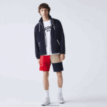 Lacoste מכנסי ברמודה קצרים בצבע בלוק צמר DZ4D0D1558 אדום בז' כחול כהה 1fu גברים