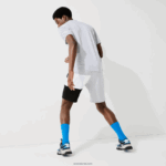 Lacoste מכנסי ברמודה קצרים בצבע בלוק צמר DZ4D0D1559 צ'ין אפור לבן שחור p0f גברים - Image 3