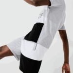 Lacoste מכנסי ברמודה קצרים בצבע בלוק צמר DZ4D0D1559 צ'ין אפור לבן שחור p0f גברים - Image 4