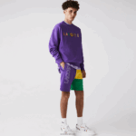 Lacoste מכנסי ברמודה קצרים בצבע בלוק צמר DZ4D0D1560 סגול צהוב ירוק 1cv גברים - Image 5