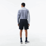 Lacoste מכנסי ברמודה קצרים מכותנה אורגנית מתיחה בכושר רגיל DZ4D0D436 כחול כהה hde גברים - Image 3